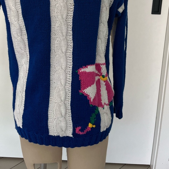 Vintage Picone Sport Umbrellas Cardigan Women M Hand Knitted Button Up - Picture 3 of 7